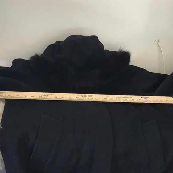 VTG Petite Sophisticates wool fox fur collar women's coat hood Made in USA - Picture 10 of 13